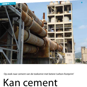 Kan cement zonder klinker?