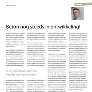 Beton nog steeds in ontwikkeling!