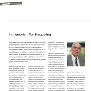 In memoriam Ton Bruggeling