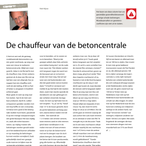 De chauffeur van de betoncentrale - Column Rob Nijsse