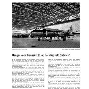 Hangar voor Transair Ltd op het vliegveld Gatwick