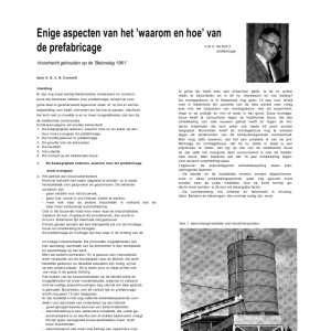 Enige aspecten van het 'waarom en hoe' van de prefabricage