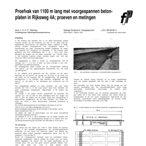 Proefvak van 1100 m lang met voorgespannen betonplaten in Rijksweg 4a