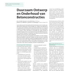 Duurzaam Ontwerp en Onderhoud van Betonconstructies