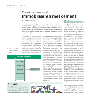 Immobiliseren met cement - Van onderzoek naar praktijk