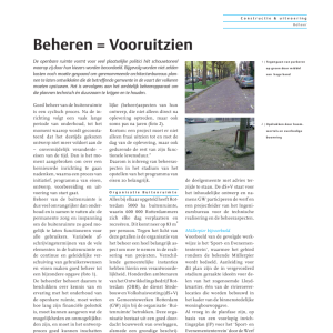 Beheren is vooruitzien