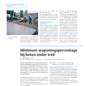 Minimum-wapeningspercentage bij beton onder trek