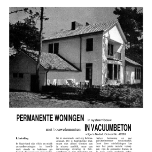 Permanente woningen in systeembouw met bouwelementen in vacuumbeton