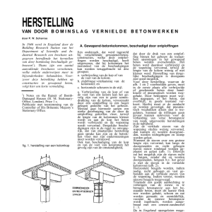 Herstelling van door bominslag vernielde betonwerken
