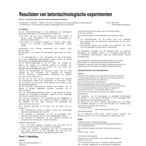 Resultaten van betontechnologische experimenten (I)