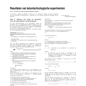 Resultaten van betontechnologische experimenten (II)