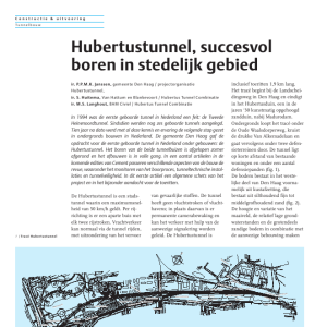 Hubertustunnel succesvol boren in stedelijk gebiedl