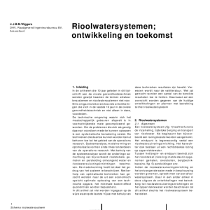 Rioolwatersystemen - ontwikkeling en toekomst
