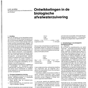 Ontwikkelingen in de biologische afvalwaterzuivering