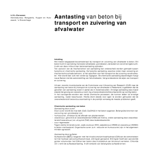 Aantasting van beton bij transport en zuivering van a