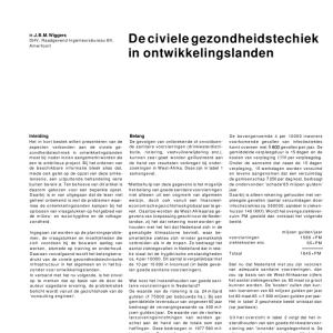 De civiele gezondheidstechniek in ontwikkelingslanden