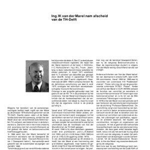 Ing W van der Marel nam afscheid van de TH-Delft