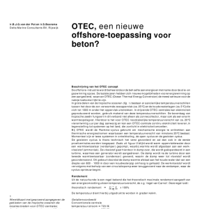 OTEC, een nieuwe offshore-toepassing voor beton