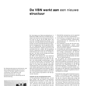 De VBN werkt aan een nieuwe structuur