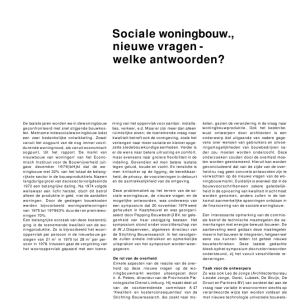 Sociale woningbouw, nieuwe vragen - welke antwoorden
