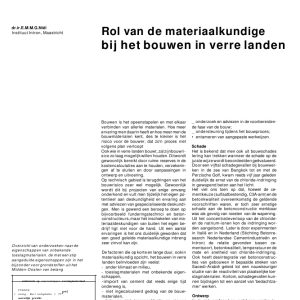 Rol van de materiaalkundige bij het bouwen in verre l