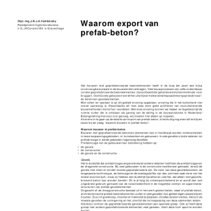 Waarom export van prefab-beton