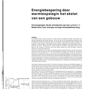 Energiebesparing door warmteopslag in het skelet van