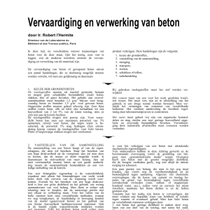 Vervaardiging en verwerking van beton
