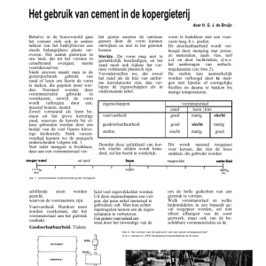 Het gebruik van cement in de kopergieterij