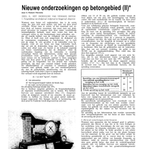 Nieuwe onderzoekingen op betongebied (II)