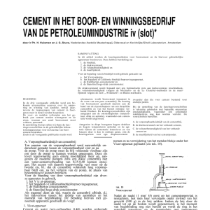 Cement in het boor- en winningsbedrijfs van de petroleumindustrie IV (slot)