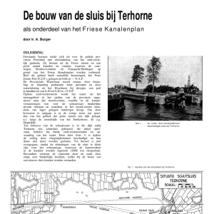 De bouw van de sluis bij Terhorne als onderdeel van het Friese Kanalenplan
