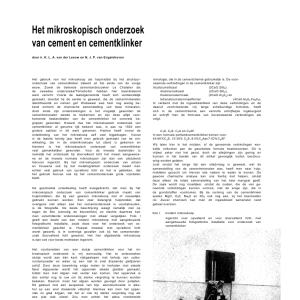 Het mikroskopisch onderzoek van cement en cementklinker