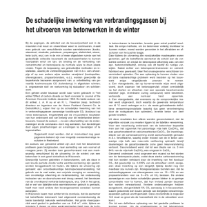 schadelijke inwerking van verbrandigsgassen bij het uitvoeren van betonwerken in de winter