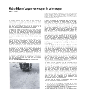 Het snijden of zagen van voegen in betonwegen