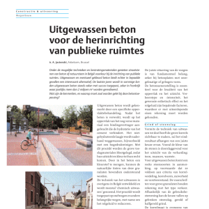 Uitgewassen beton voor de herindeling van publieke ruimtes