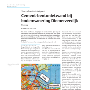 Cement-bentonietwand bij bodemsanering Diemerzeedijk