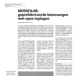 Modieslab-prefab betonwegen met open toplagen