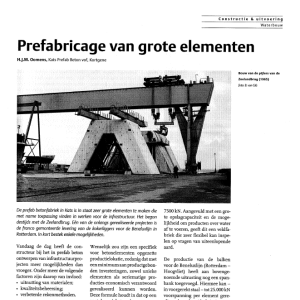 Prefabricage van grote elementen