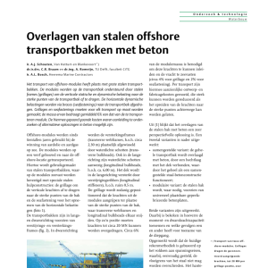 Overlagen van stalen offshore transportbakken met beton