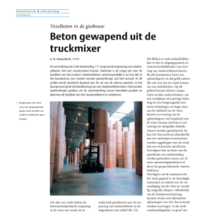 Beton gewapend uit de truckmixer