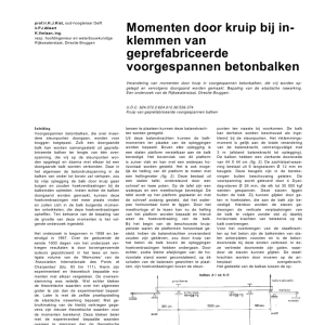 Momenten door kruip bij inklemmen van geprefabriceerde voorgespannen betonbalken