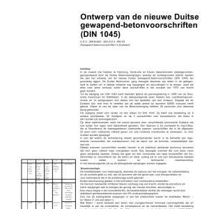 Ontwerp van de nieuwe Duitse gewapend-betonvoorschriften (DIN 1045)