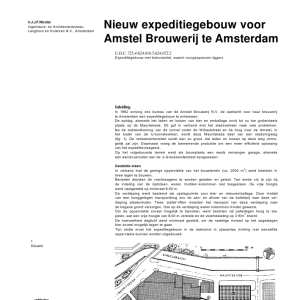 Nieuw expeditiegebouw voor Amstel Brouwerij te Amsterdam