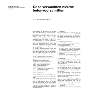 De te verwachten nieuwe betonvoorschriften