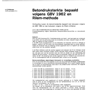 Betondruksterkte bepaald volgens GBV  en Rilem-methode