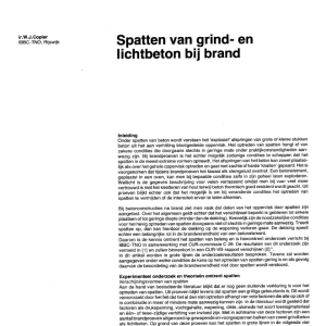 Spatten van grind- en lichtbeton bij brand