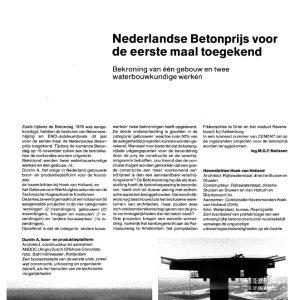 Nederlandse Betonprijs voor de eerste maal toegekend