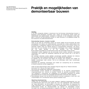 Praktijk en mogelijkheden van demonteerbaar bouwen