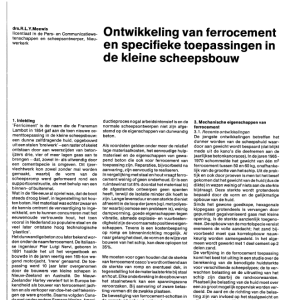 Ontwikkeling van ferrocement en specifieke toepassing_
